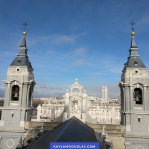 Looking at the Royal Palace from between the steeples 