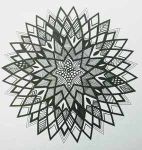 black and white mandala