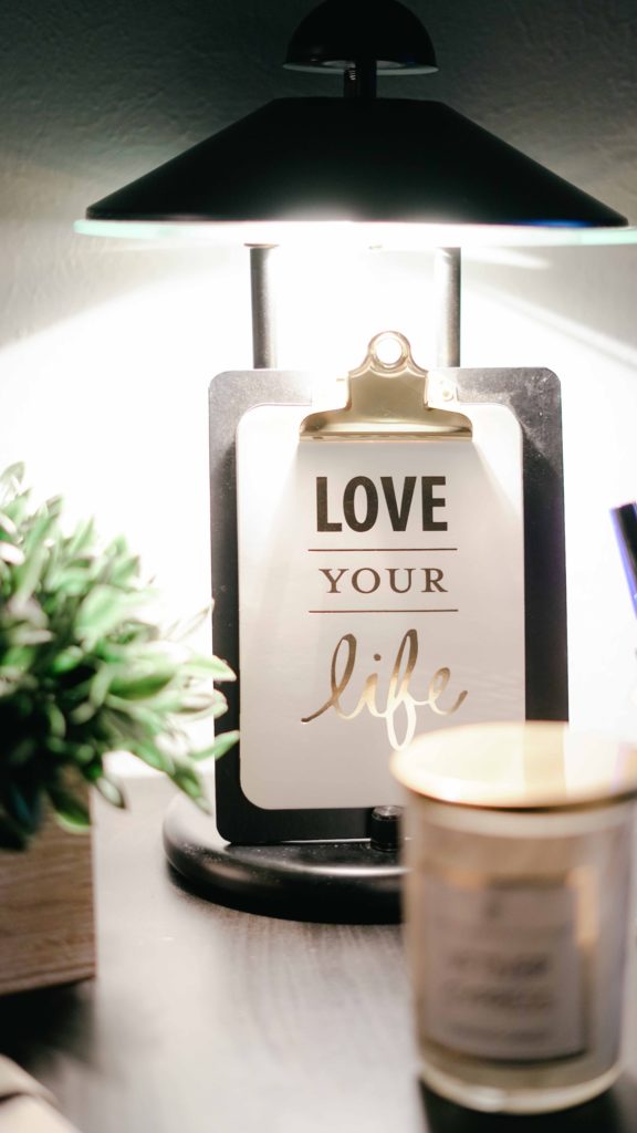 clipboard says "love your life" which is what I hope I can help you do as your life coach.