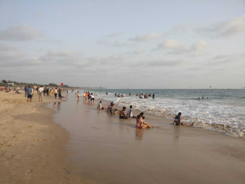 People on beach in Goa