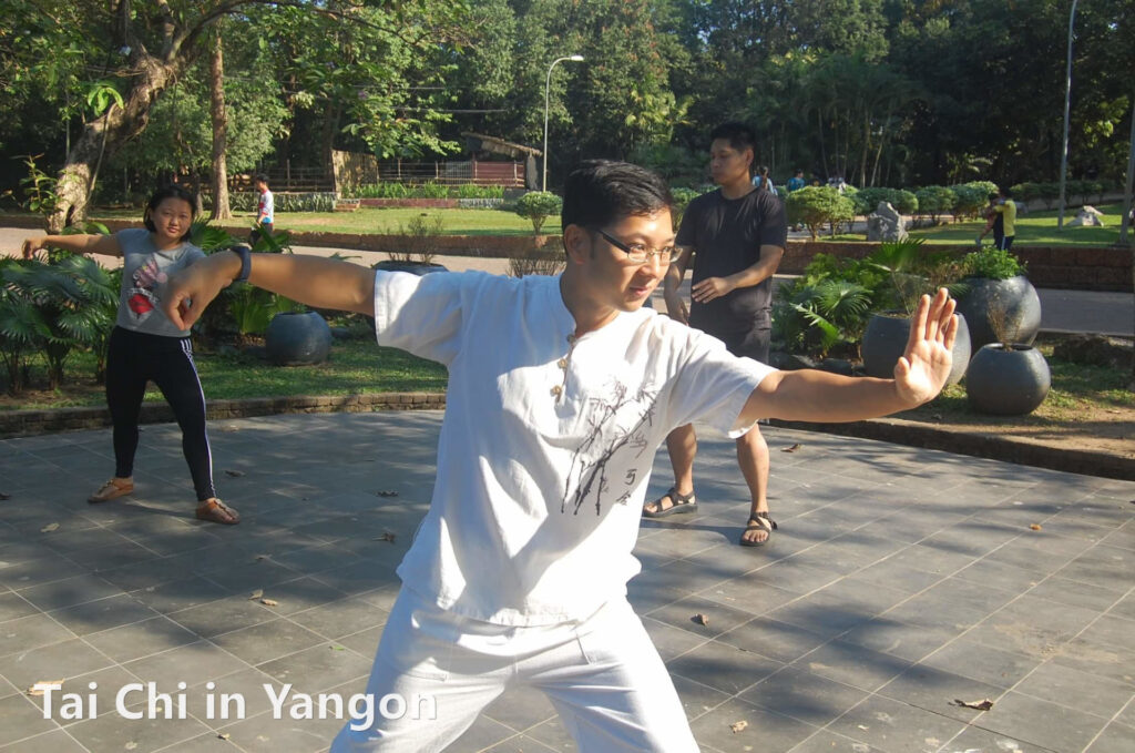 Wuanna practicing tai chi in yangon